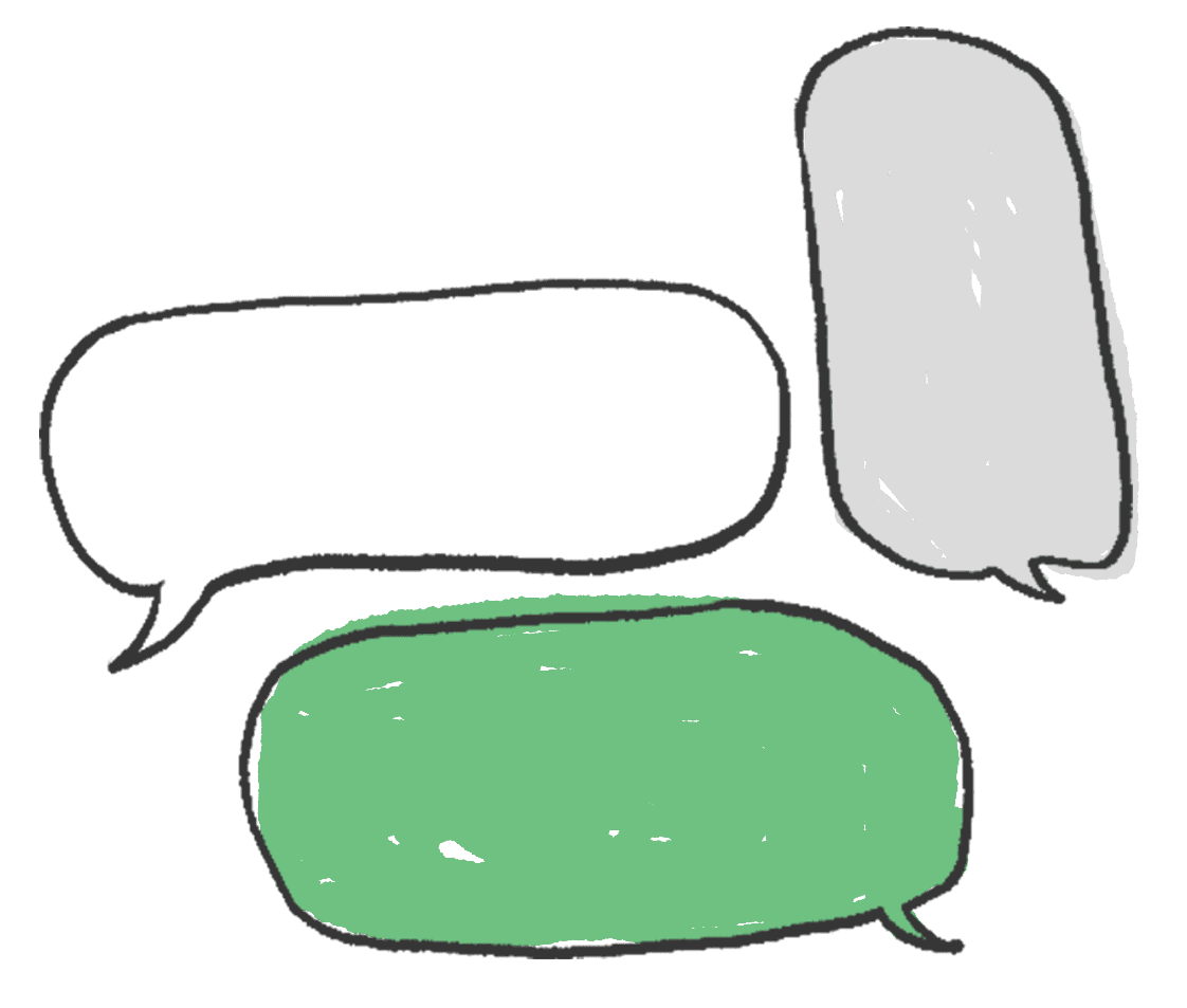 Ilustración de 3 globos de diálogo